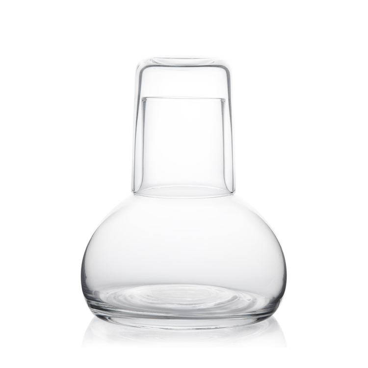 820ml Heat Resistant 2 Piece Bedside Glass Pitcher Set Uniquely Designed