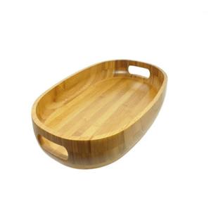 China Natural Bamboo Wood Serving Tray With Handles High Temperature Tolerance wholesale