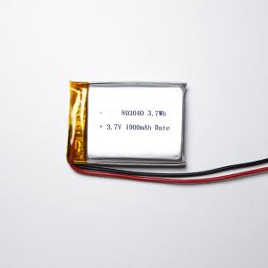China IEC62133 UL Approved 803040 Li Polymer Battery 3.7v 1000mAh wholesale