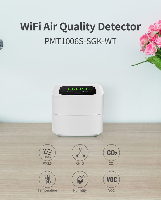 ROHS Smart Indoor Air Quality Monitor 5V With 2.4" LCD Screen