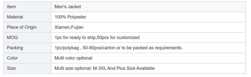 Outdoor Jackets Men Plus Size Nylon Coaches Jacket