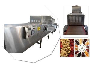 China Stainless Steel Continuous Belt PLC Control Microwave Spice Serilization Machine wholesale