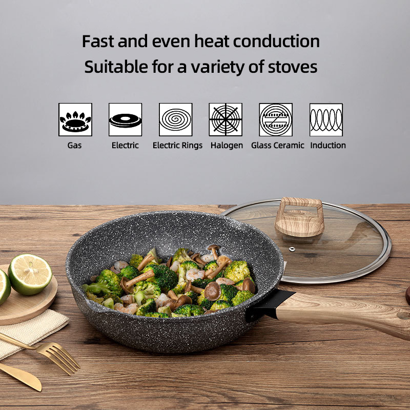 New Arrival Induction Omelet Pans Maifan Stone Coating Aluminum Frypan Non Stick Granite Frying Pan Skillet Pan