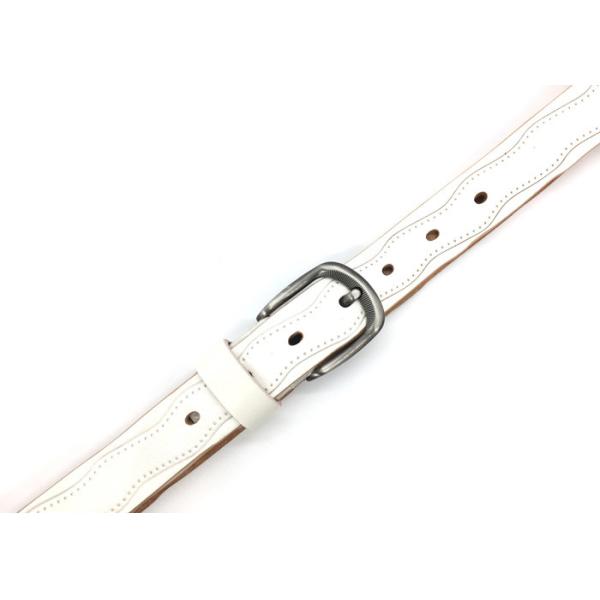 Wavy Lines Genuine Embossed Leather Belt For Ladies With Pin Buckle Wide 2.2cm
