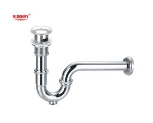 China Brass Bottle Trap Overflow Pop Up Wash Basin Drainer Chrome OEM wholesale