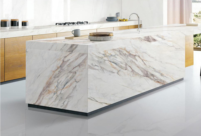 Wear Resistance 160x320cm Sintered Stone Slabs Cloud White Rock Floor Tile 12mm