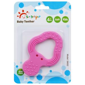 China Tear Strength 3 Month Baby Silicone Teether Custom Logo wholesale