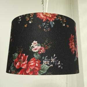 China Printed flower velvet shade with copper inner wholesale