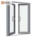 Aluminium Double Glazed French Doors , Soundproof French Hinged Doors STEEL DOOR
