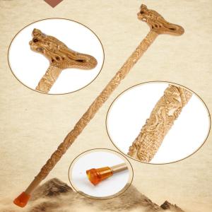 China Eco Friendly Hand Carved Wooden Walking Canes 90cm wholesale