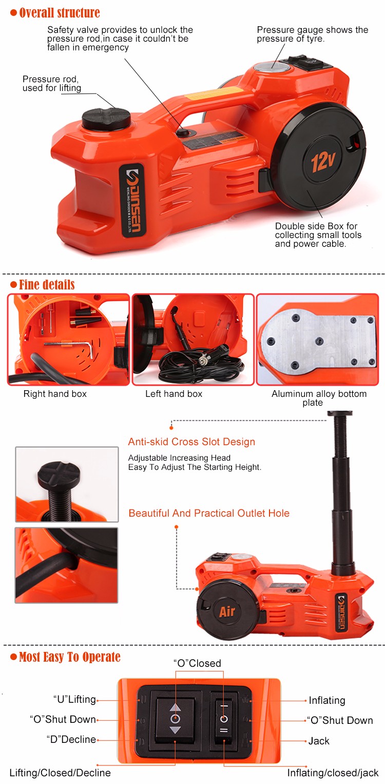 155mm Lift Dinsen Jack 4 Ton Hydraulic Heavy Duty Bottle Jack