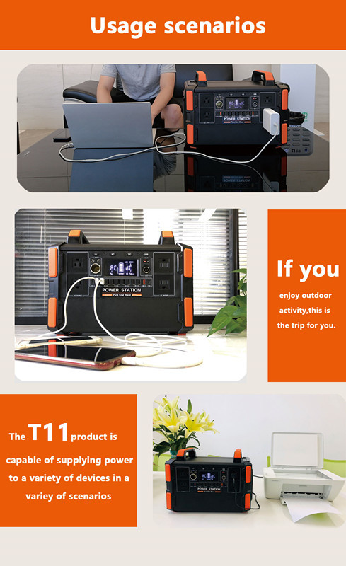 Rechargeable Backup Power Lifepo4 Battery Solar Generator 1200w Portable Power Station 600wh Solor Power Bank for Outdoor Camping