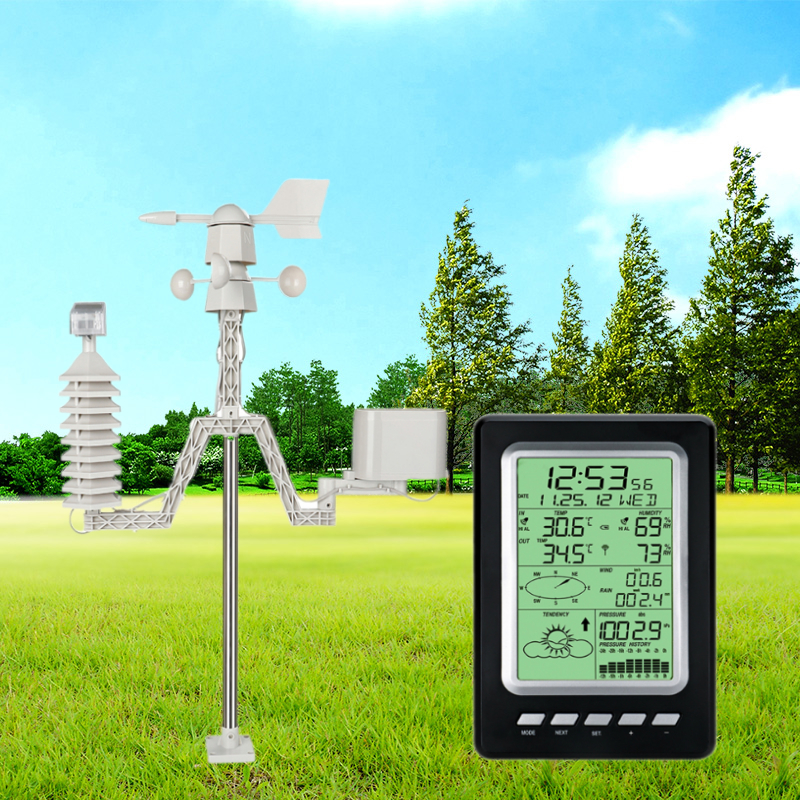 LCD Display Wireless Weather Forecast Solar Weather Station Weight 1.8kg Size 19*12.5*2.7cm