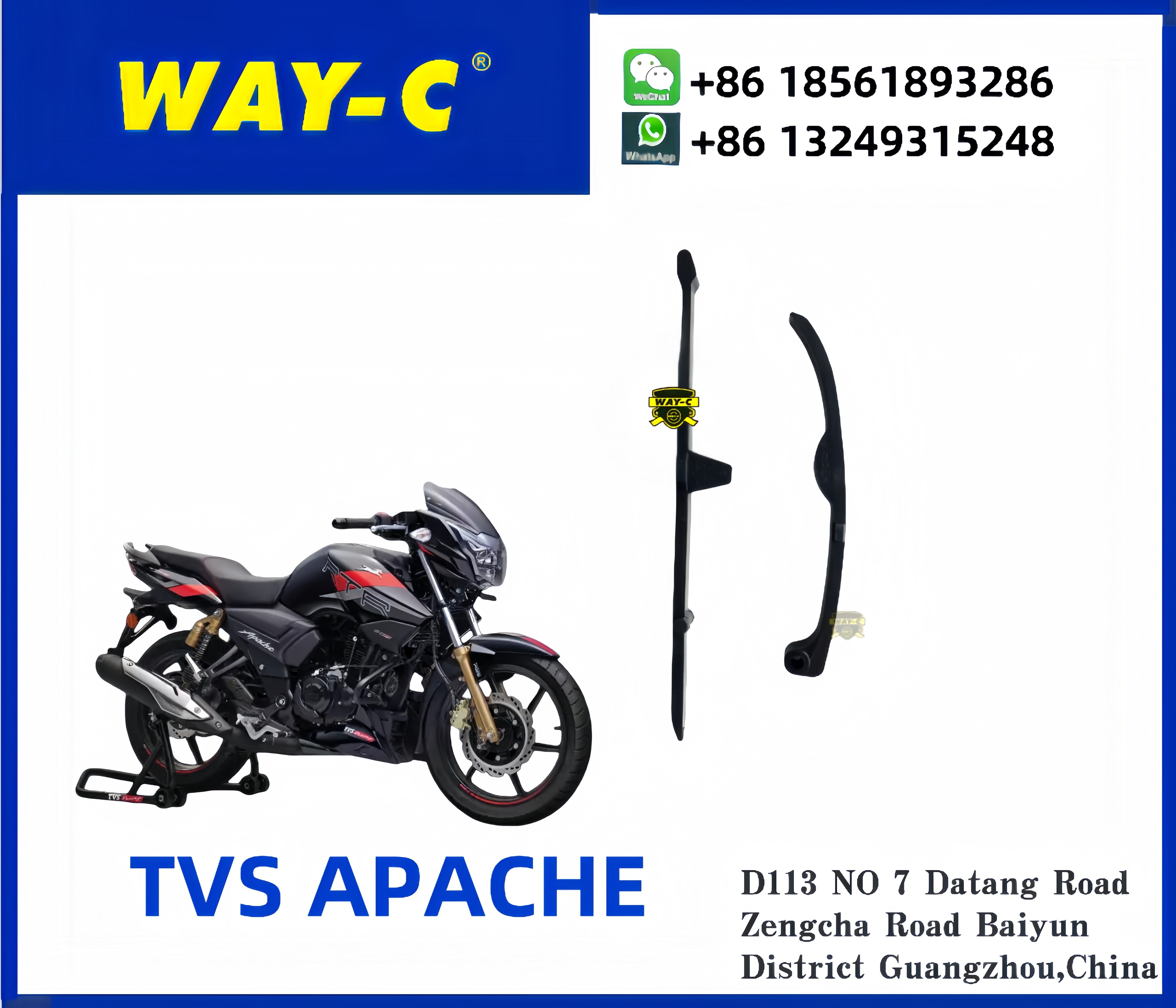 WAY-C Parts TVS APACHE Accessoires Tensioner Guide Chain Tensioner M1080990/M1010250