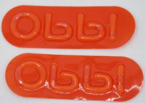 China Injection Molding TPU Raise 3d Cuff Tabs , Sew On Logo Patches wholesale