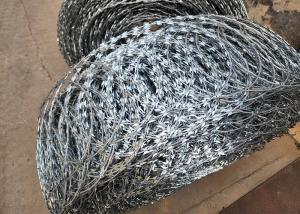 China Stainless Steel Razor Barbed Wire Dark Green Wire Of Painted Iron wholesale