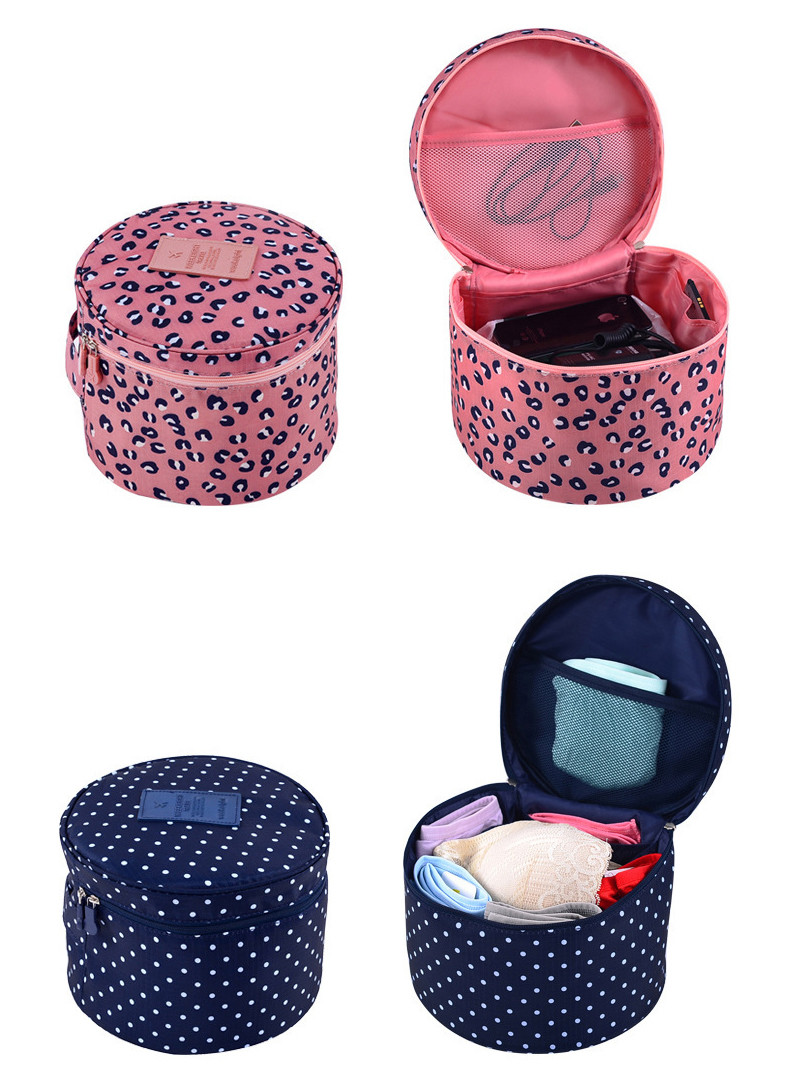 Outdoor Travel Beauty Storage Round Polyester Waterproof Makeup Wash Bag