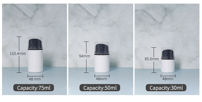 30ml 50ml 100ml 200ml Plastic Airless Pump Bottle White Cosmetic Lotion Packaging Bottle