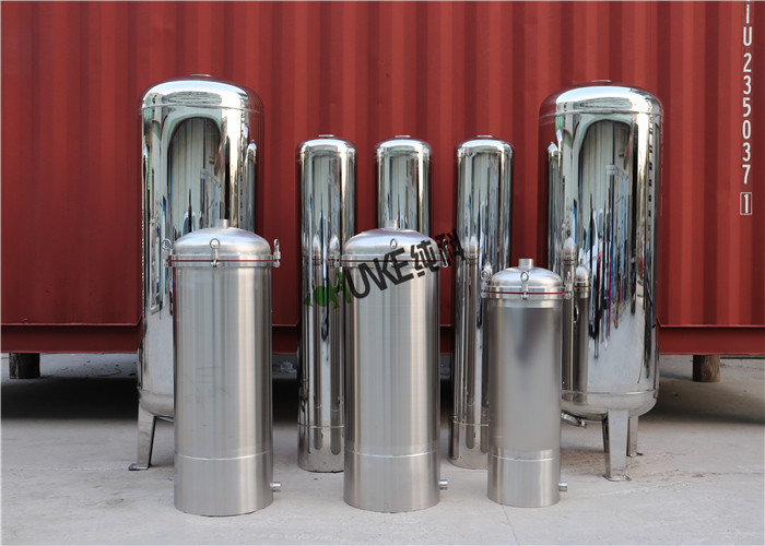 SS304 Stainless Steel Filter Housing / Water Mechanical Active Carbon Filter Vessel