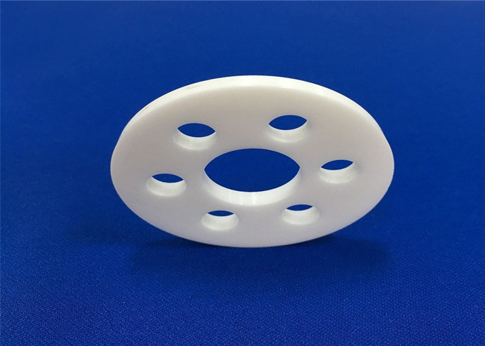 Heat Resistant Ceramic Disc / Alumina Ceramic Flange Customized Size With Ring