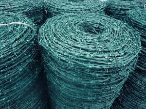 China Iron PVC Coated Twisted Barbed Wire RAL 6005 wholesale