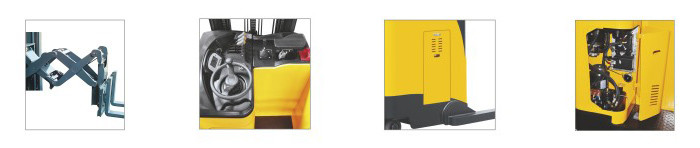 24V Narrow Aisle Forklift Truck , Narrow Aisle Lift Truck With Hydraulic Steering