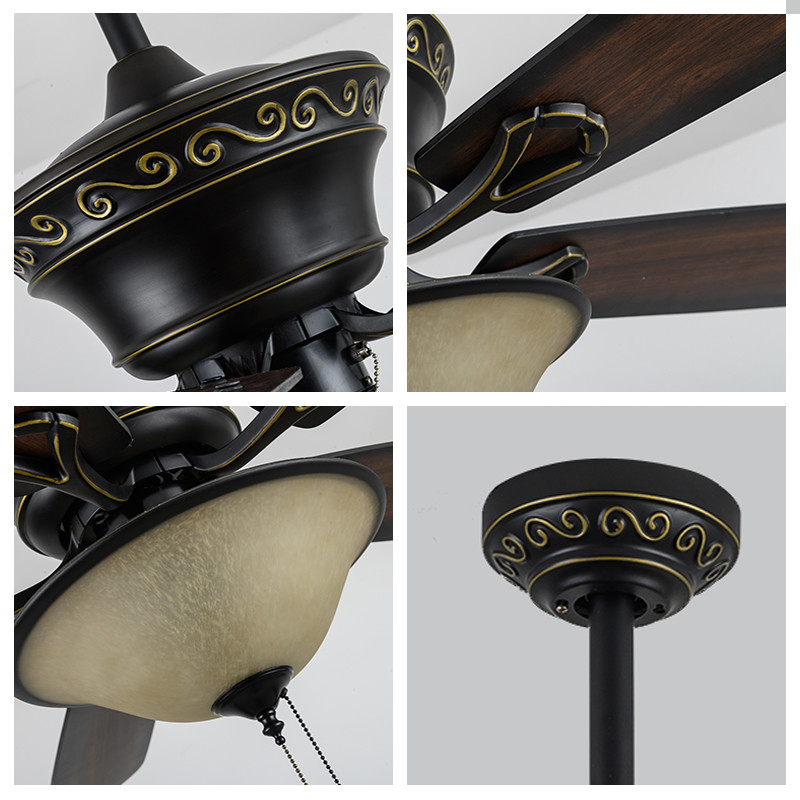 Metal Plywood American Ceiling Fans Plywood 52in Ceiling Fan With Light