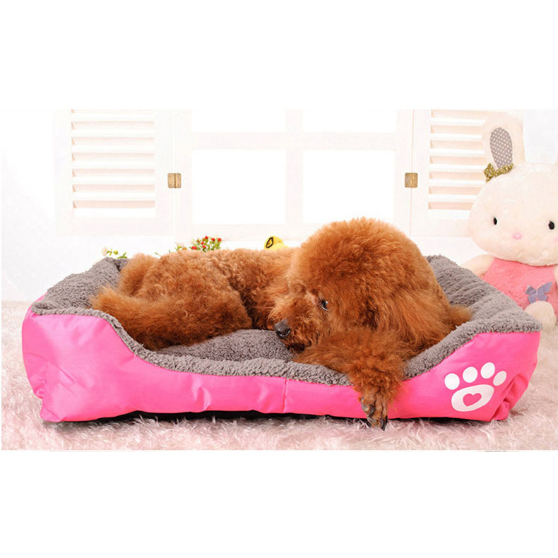 Warm Candy Color Pet Nest Dog Bed 100% Cotton Waterproof
