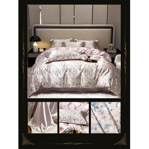 Diagonal Printing Mulberry Silk Fitted Sheet Set for 100% Silk Bedding in Market