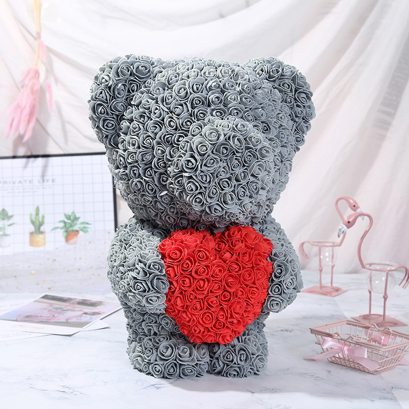 PE Roses Bear with More Colors Bear Roses for Christmas Gift most popular gift for family ,girlfriend,teacher