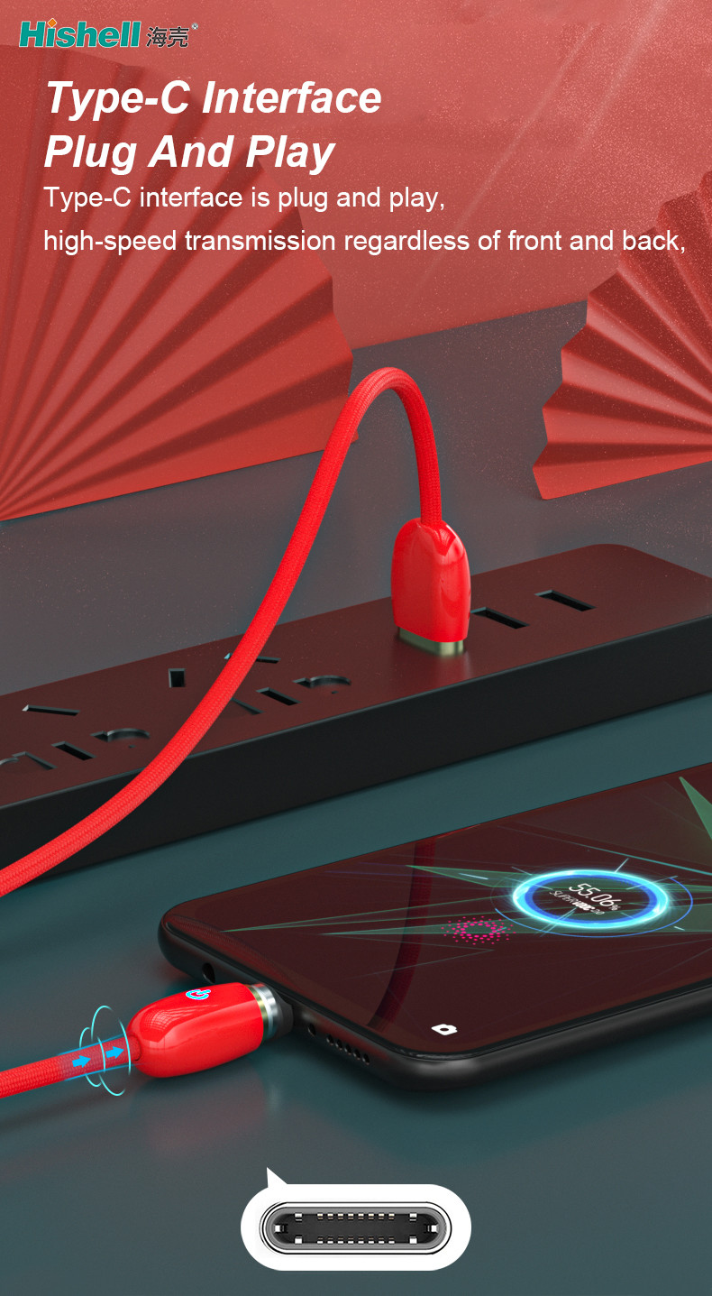 Multiscene Cell Phone Data Transfer Cable , Antiwear Type C Mobile Charger Cable