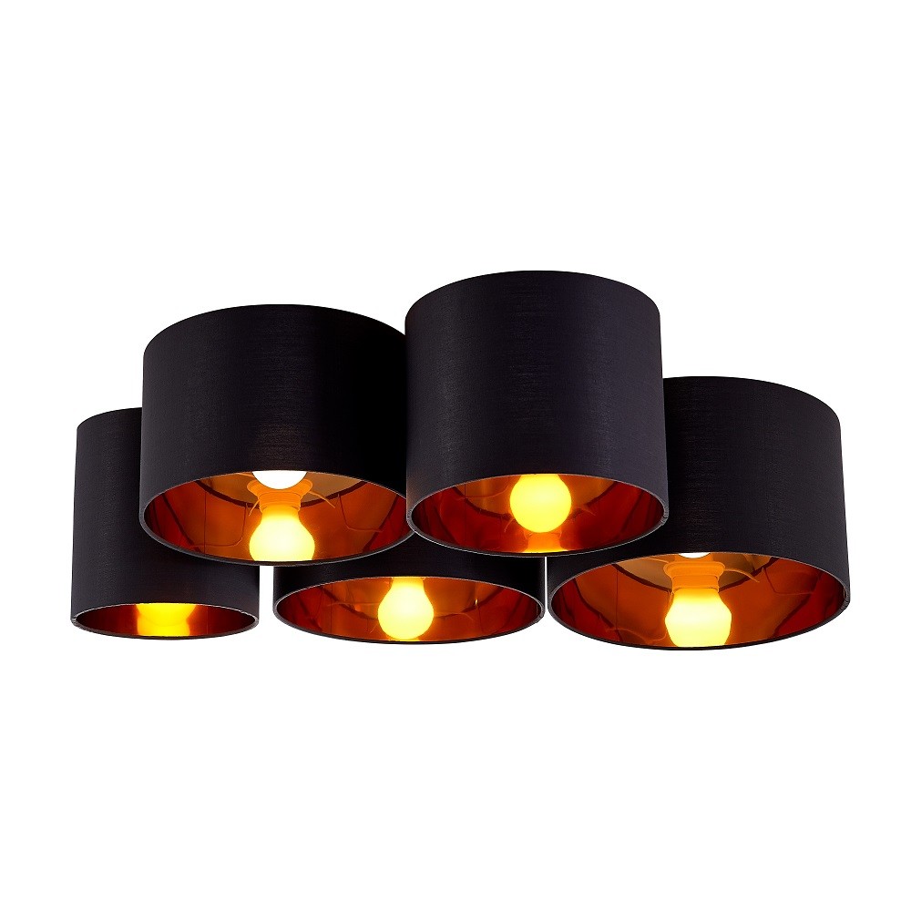 E14 Drum Ceiling Lamp Shade Quartette Or Pentad Gold Inner