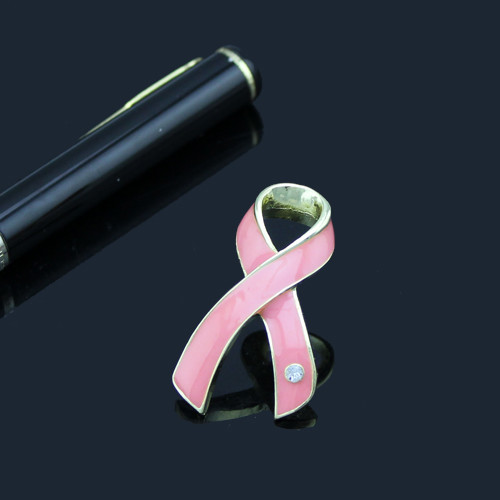 Wholesale Breast Cancer Awareness Brooch Pins Blue Yellow Pink Ribbon Teal