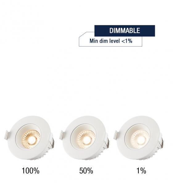 220-240V Dimmable Tiltable LED Downlights 8W IP54 Aluminum Material