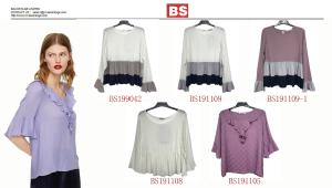 China Soft Fashion Ladies Blouse / Ladies Casual Tops And Blouses Multi Color wholesale