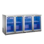 Stainless Steel Swing 4 Doors Cold Drink Cooler/ Under Counter Bar Refrigerator,