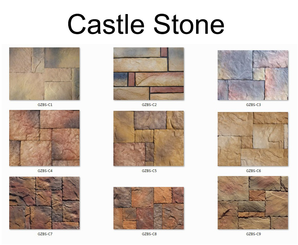Lightweight PVC Artificial Cultured Stone Panel 3D PU Polyurethane Faux Wall Veneer
