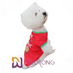 CVC Jersey 180G Red Printing Dog Christmas T Shirt Customizable