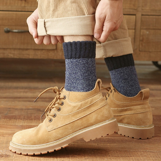 Custom Wool Socks Breathable Thermal Winter Warm Knitted Crew Socks