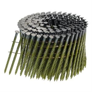 China Yellow 15 Degree Coil Nails Galvanised Screw Shank 57mm For Fencing wholesale