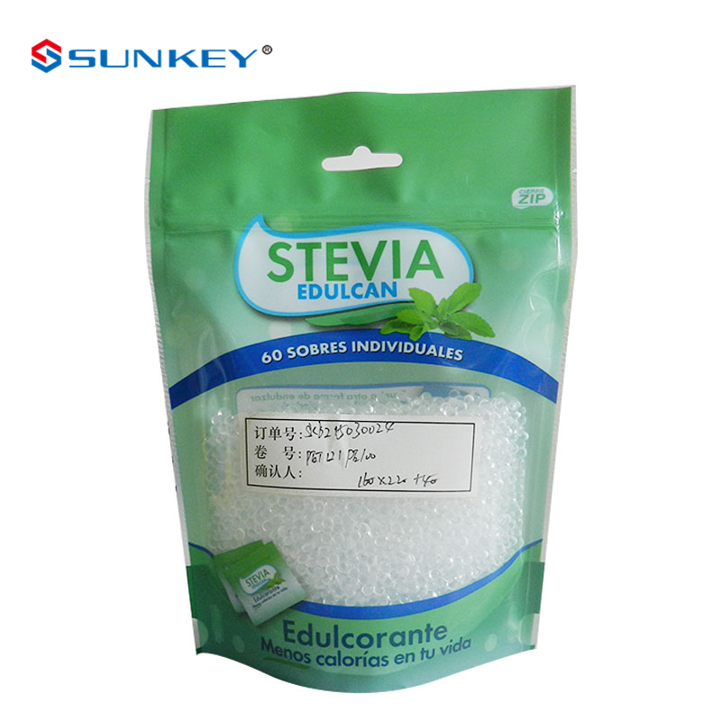 PET Food Stand Up Pouch Plastic Zipper Resealable Plastic Bags With Hang Hole