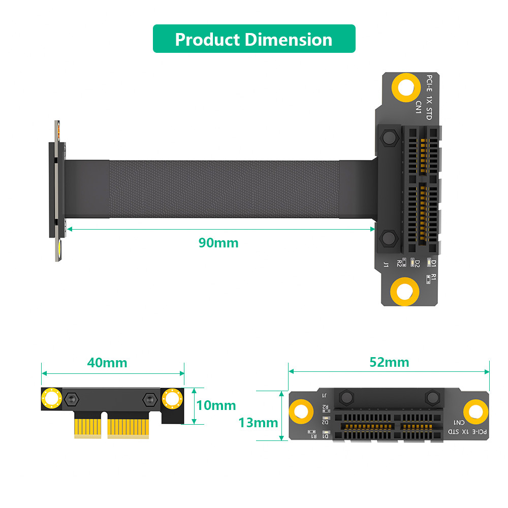 High Quality PCI-e PCI Express 36PIN 1X Extension Cable With Gold-plated Connector