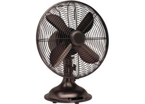 China Portable Metal Table Fan For Living Room Oil Rubbed Bronze Finish 4 Blades wholesale
