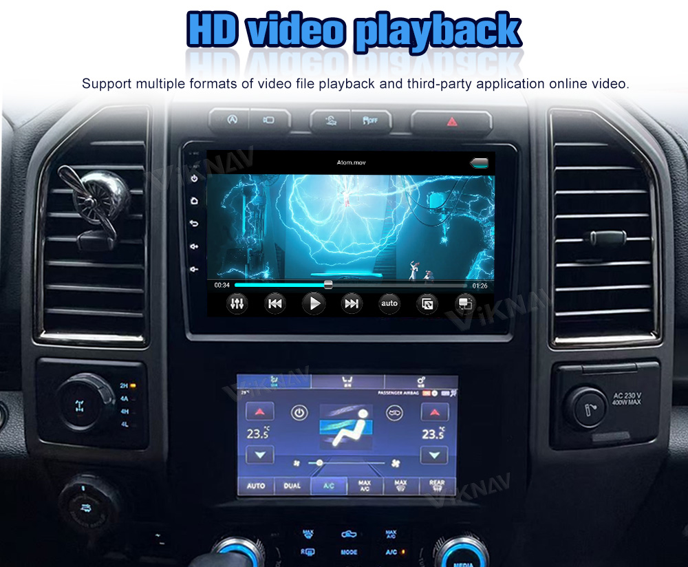 LCD Multimedia Ford Android Radio With AC Screen Car Climate Control Year 2015-2021