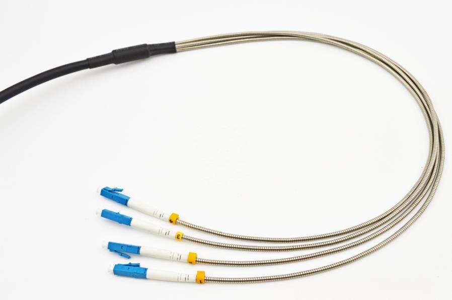 FC/UPC FC/APC BBU/RRU CPRI Base Station Armored Patch Cord 2 Core With Pulling Eyes
