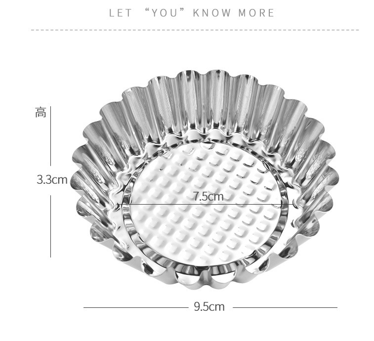 430 Stainless Steel Reusable Egg Tart Mold Stainless Steel Chrysanthemum Cup Cake Mold DIY Baking Tool