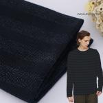 Combing Mercerized Cotton Fabric 21S 330g Stretchy Striped Knit Material