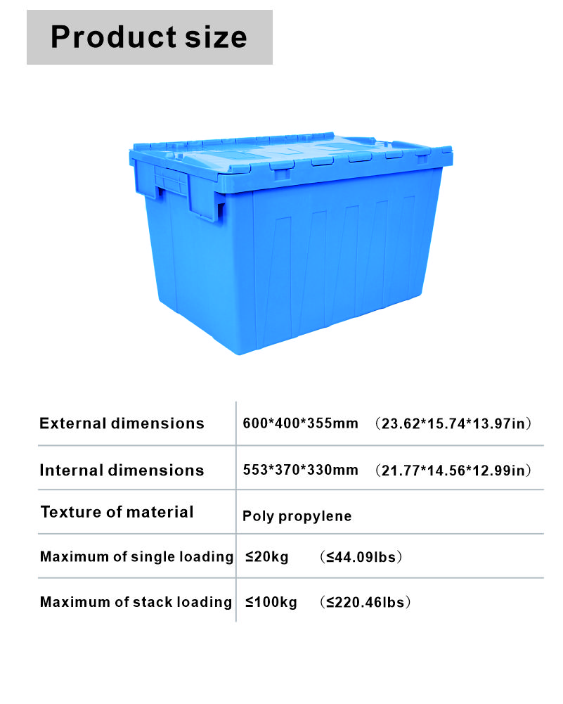 Customized Logo Mesh Style TOURTOP Nest and Stack Plastic Crates/Box for Vegetable
