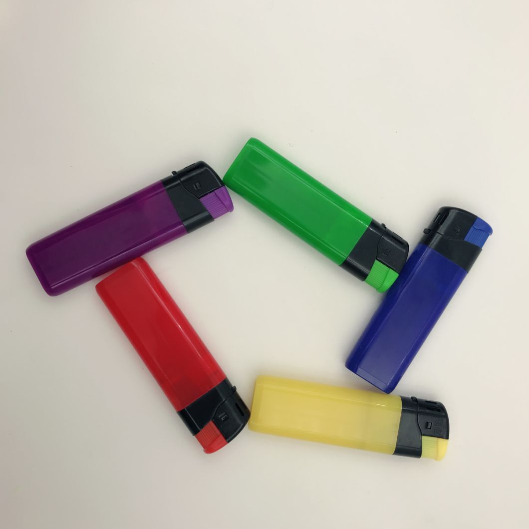 Good Quality and Bigger Size Transparent Color Electronic Lighter Cigarette Plastic Encendedores Lighter