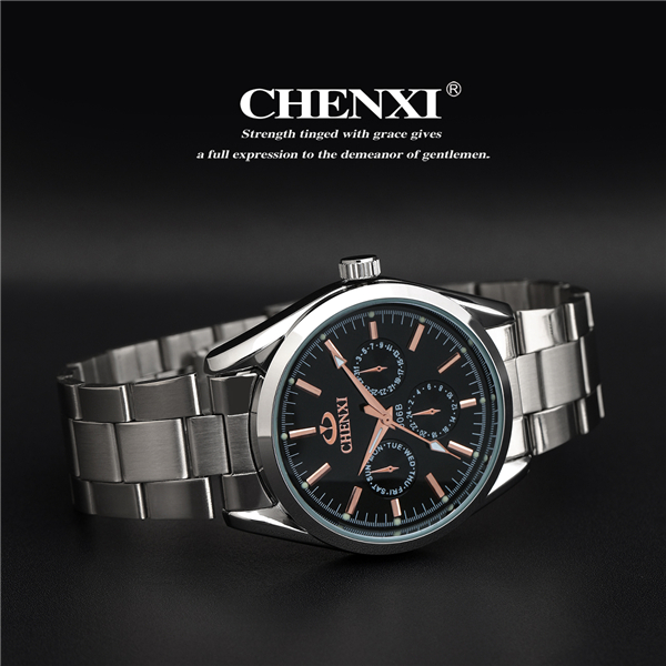 MOQ 10pcs China Watch Manufacturer Rose Gold 3 Dial Wristwatches Man Stainless Steel Watch